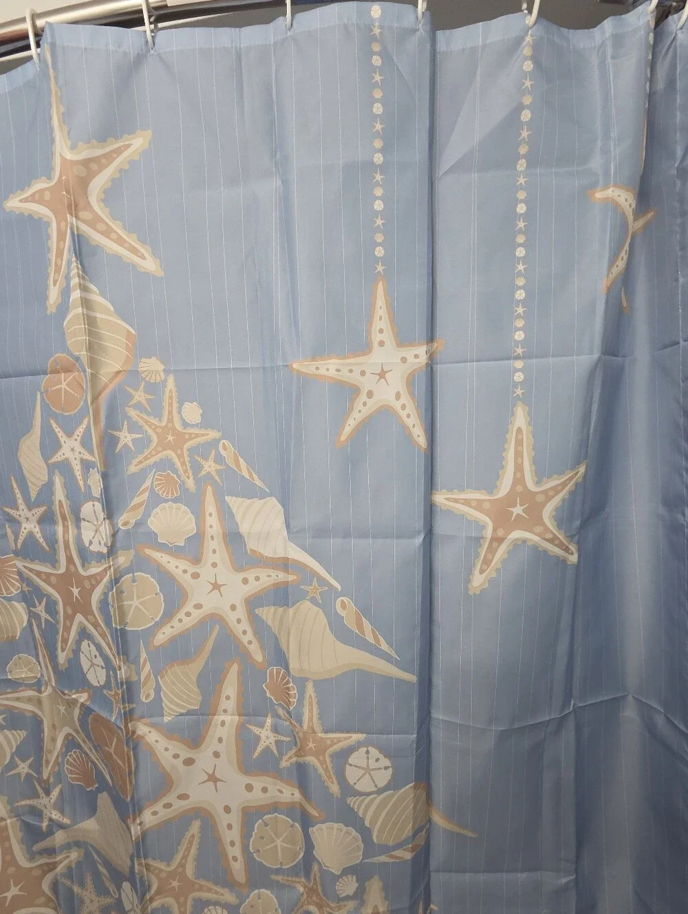 Nwot, Coastal Starfish Tree Shower Curtain - Blue
